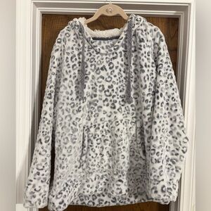 Leopard Print Fleece Hoodie